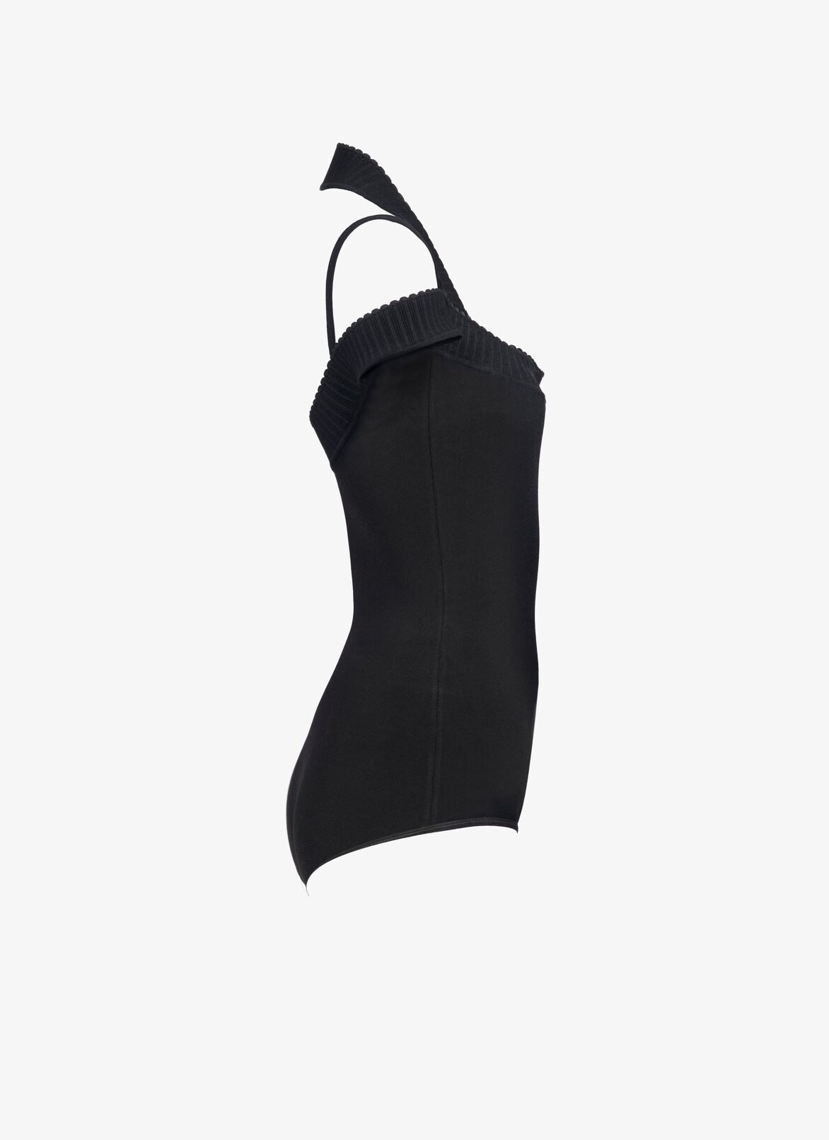 Cold-shoulder knit bodysuit 
 ALAÏA BLACK COLD-SHOULDER KNIT BODYSUIT
